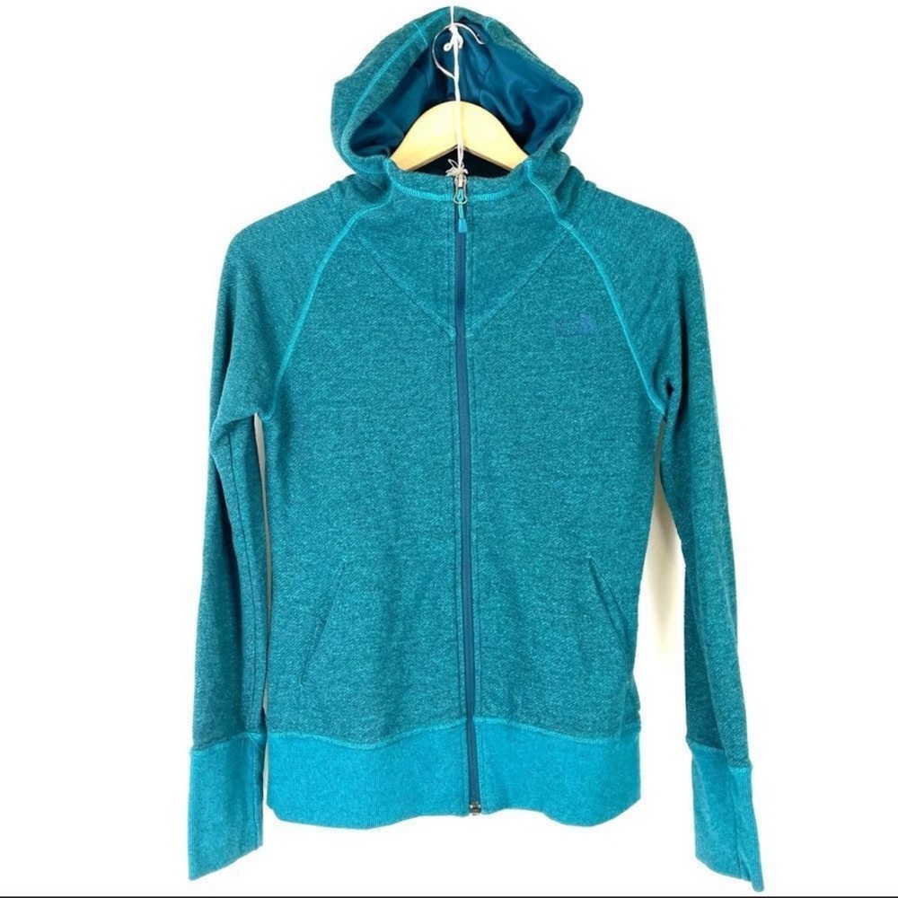 The North Face Teal Stretch Knit Hoodie